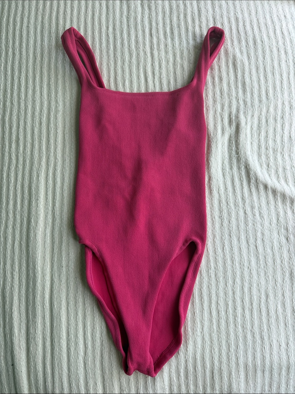 Hunza G Raspberry Pink Textured One-Piece Swimsuit - Picture 4 of 4